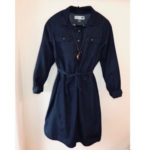Old Navy Maternity Dark Chambray Shirt Dress